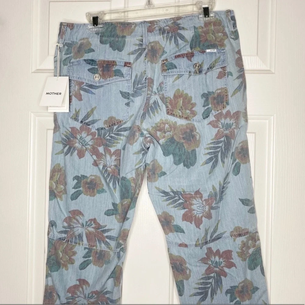 MOTHER Denim No Zip Misfit Floral Pants Fresh Cut NWT